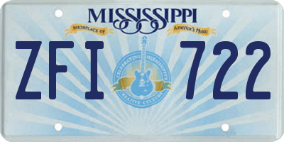 MS license plate ZFI722