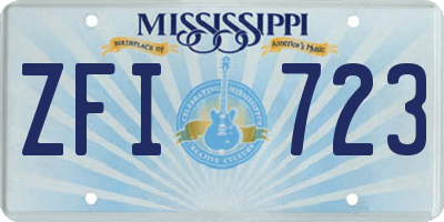 MS license plate ZFI723