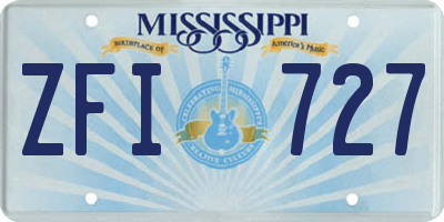 MS license plate ZFI727