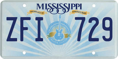 MS license plate ZFI729