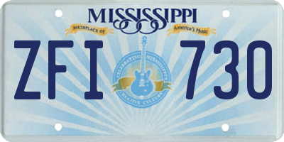 MS license plate ZFI730