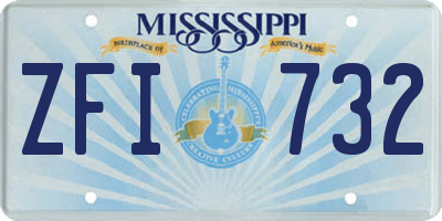 MS license plate ZFI732