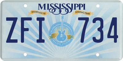 MS license plate ZFI734