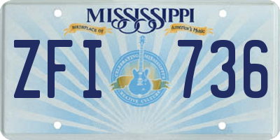 MS license plate ZFI736