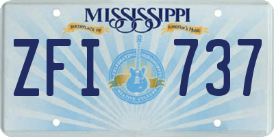 MS license plate ZFI737