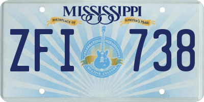 MS license plate ZFI738