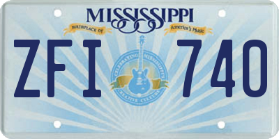 MS license plate ZFI740