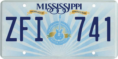 MS license plate ZFI741