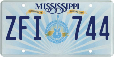 MS license plate ZFI744