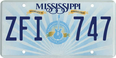 MS license plate ZFI747