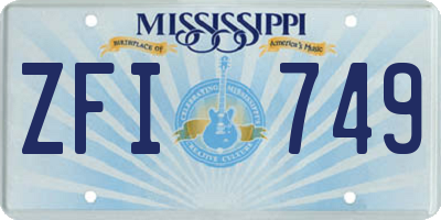 MS license plate ZFI749