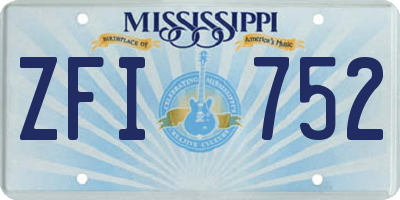 MS license plate ZFI752
