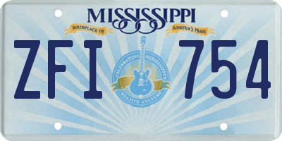 MS license plate ZFI754
