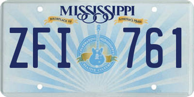 MS license plate ZFI761