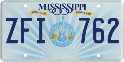 MS license plate ZFI762