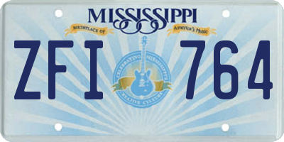 MS license plate ZFI764
