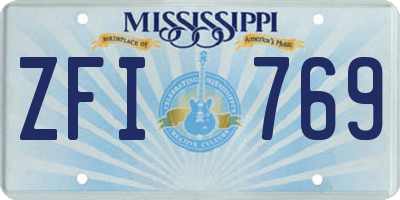 MS license plate ZFI769