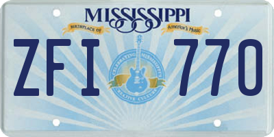 MS license plate ZFI770