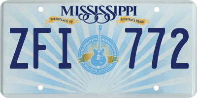 MS license plate ZFI772