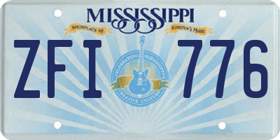 MS license plate ZFI776