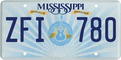MS license plate ZFI780