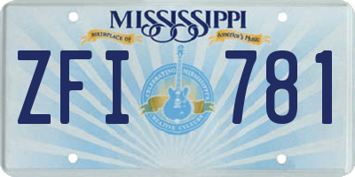 MS license plate ZFI781