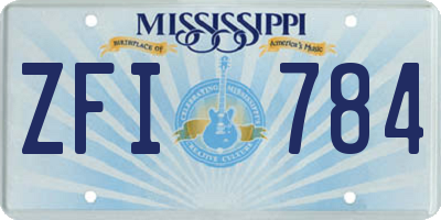 MS license plate ZFI784