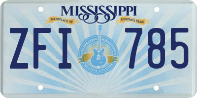 MS license plate ZFI785