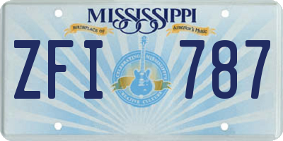 MS license plate ZFI787