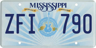 MS license plate ZFI790