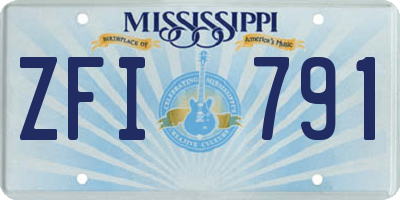 MS license plate ZFI791