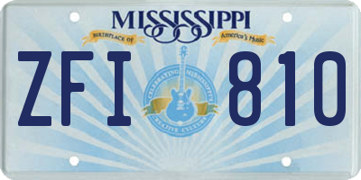 MS license plate ZFI810