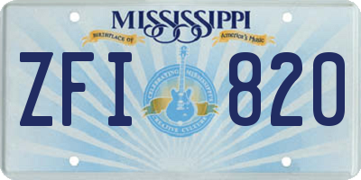 MS license plate ZFI820