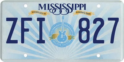 MS license plate ZFI827