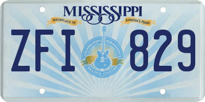 MS license plate ZFI829