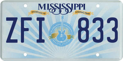 MS license plate ZFI833