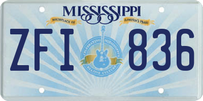 MS license plate ZFI836