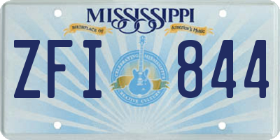 MS license plate ZFI844