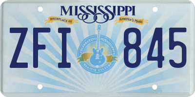 MS license plate ZFI845