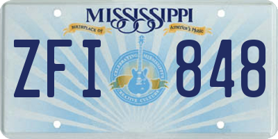 MS license plate ZFI848