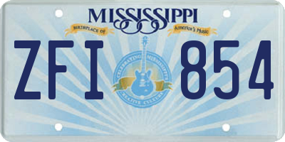 MS license plate ZFI854