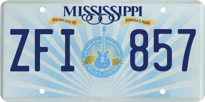 MS license plate ZFI857
