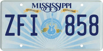 MS license plate ZFI858