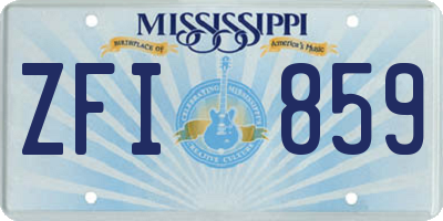 MS license plate ZFI859
