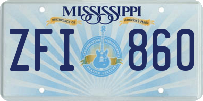 MS license plate ZFI860