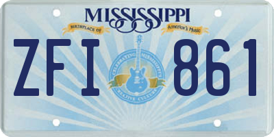 MS license plate ZFI861