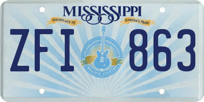 MS license plate ZFI863