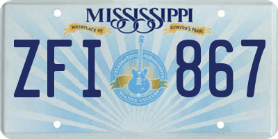 MS license plate ZFI867