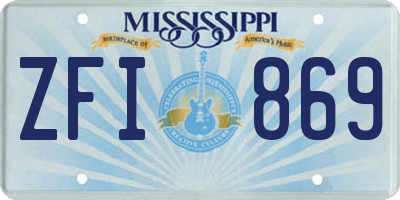 MS license plate ZFI869