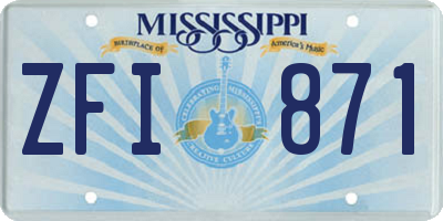 MS license plate ZFI871